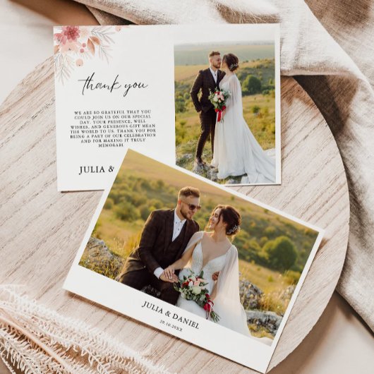 Wildblume Hochzeit Dankeschön-Karte Einladung