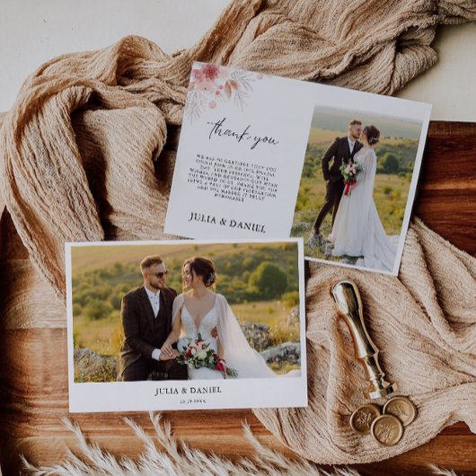 Wildblume Hochzeit Dankeschön-Karte Einladung