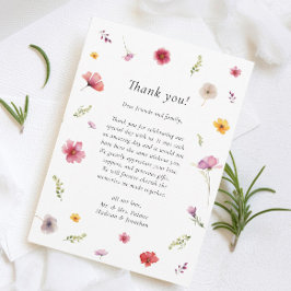 Wildblume Hochzeit Dankeskarte