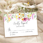 Wildblume Hochzeit der Hübschen Wiesen-Blume RSVP Karte<br><div class="desc">Wildblume Hochzeit Rsvp-Karte mit delikaten wilden Blume und schöne Kalligraphie. Dieses hübsche Aquarell-Wildblume-Design verfügt über hübsche Wiesen-Blume in Rosa-Lila-Orange und Gelb. Ideal für Frühlings- und Sommerthemen vom Blumengarten bis zum Bio Boho. Wenn Sie passende Produkte möchten, durchsuchen Sie bitte meine Wildblume Meadow Kollektion oder schreiben Sie mir, um die Vorlagen...</div>