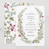 Wildblume Hochzeit Einladung (Vorne/Hinten)
