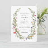 Wildblume Hochzeit Einladung (Stehend Vorderseite)