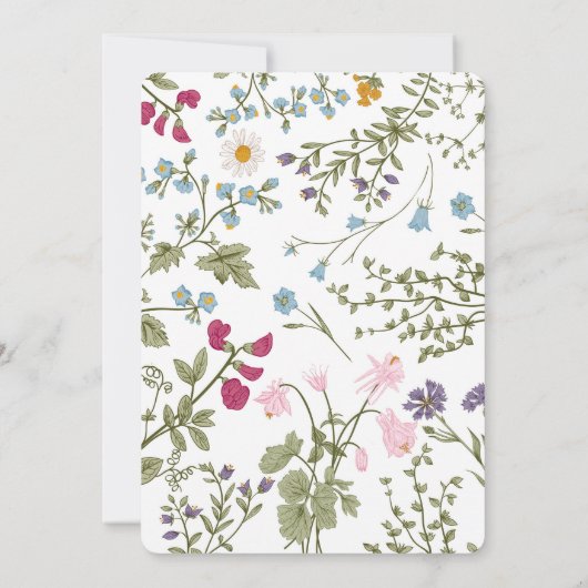 Wildblume Hochzeit Einladung (Rückseite)