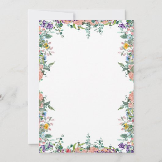 Wildblume Hochzeit Einladung (Rückseite)