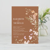 Wildblume Hochzeit Einladung (Stehend Vorderseite)