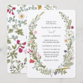 Wildblume Hochzeit Einladung (Vorne/Hinten)