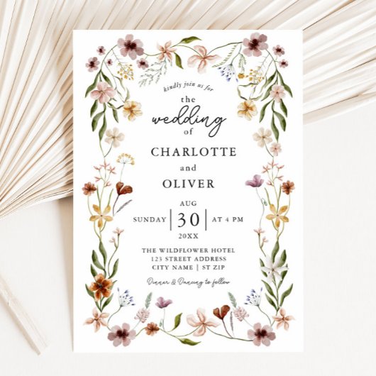 Wildblume Hochzeit Einladung