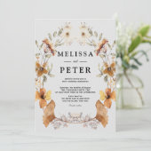 Wildblume Hochzeit Einladung (Stehend Vorderseite)