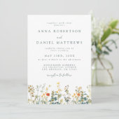 Wildblume Hochzeit Einladung (Stehend Vorderseite)