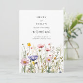 Wildblume Hochzeit Einladung Boho Floral Moderne (Stehend Vorderseite)