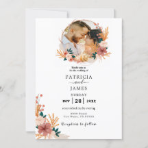 Wildblume Hochzeit Einladung Vorlage, Foto Hochzei