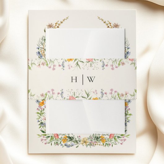 Wildblume Hochzeit Einladungsbanderole