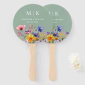 Wildblume Hochzeit Fächer (Vorne und Hinten)