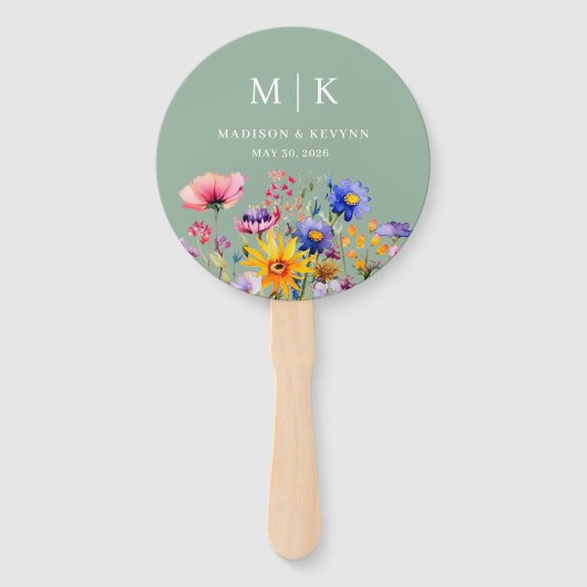 Wildblume Hochzeit Fächer (Vorderseite)
