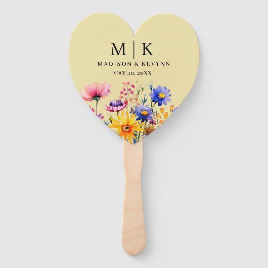 Wildblume Hochzeit Fächer (Vorderseite)