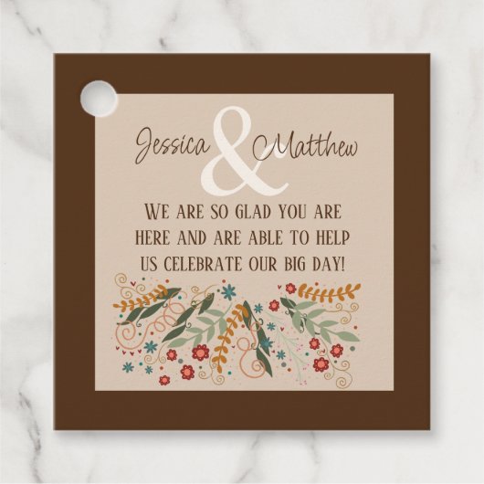 Wildblume Hochzeit floraler Elegant Spaß Inspirivi Geschenkanhänger (Vorderseite)