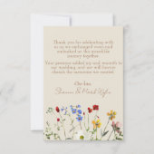 Wildblume Hochzeit Foto Danke Karte (Vorderseite)