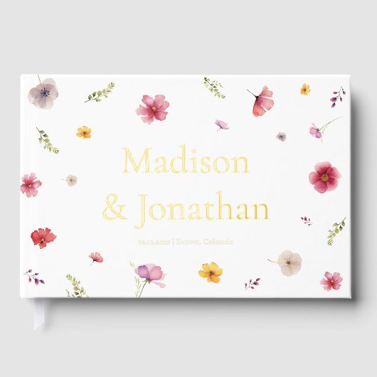 Wildblume Hochzeit Gästebuch (Vorderseite)