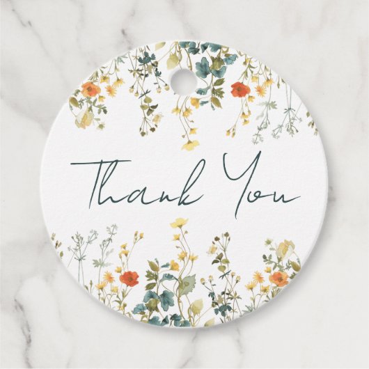 Wildblume Hochzeit Geschenkanhänger (Vorderseite)