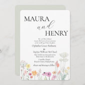Wildblume-Hochzeit im Frühling Einladung (Vorne/Hinten)