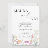 Wildblume-Hochzeit im Frühling Einladung (Vorderseite)