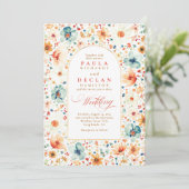 Wildblume Hochzeit im Herbst Meadow Garden Einladung (Stehend Vorderseite)