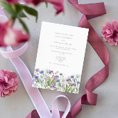 Wildblume Hochzeit in Blau und Rosa Einladung