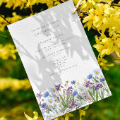 Wildblume Hochzeit in Blau und Rosa Einladung