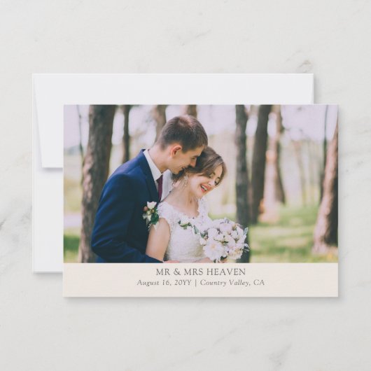 Wildblume Hochzeit Land Blumenkohl Foto Dankeskarte (Rückseite)