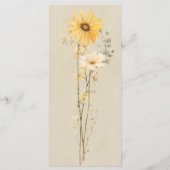 Wildblume Hochzeit Menükarte (Rückseite)
