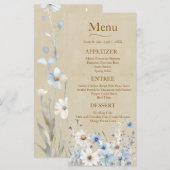 Wildblume Hochzeit Menükarte (Vorne/Hinten)