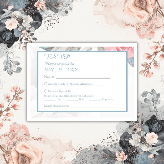 Wildblume-Hochzeit mit weißer Blüte RSVP Karte