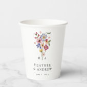 Wildblume Hochzeit Pappbecher (Vorderseite)