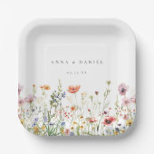 Wildblume Hochzeit Pappteller (Vorderseite)