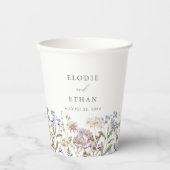 Wildblume Hochzeit Personalisierten Papier Cup Blu Pappbecher (Vorderseite)
