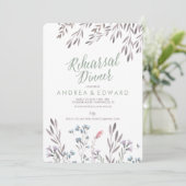 Wildblume Hochzeit Probe Dinner Einladung (Stehend Vorderseite)
