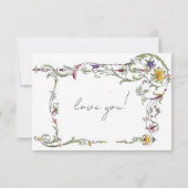 Wildblume Hochzeit rustikale Country Bridesmade Einladung (Rückseite)