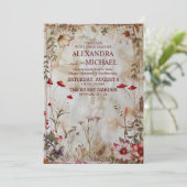 Wildblume Hochzeit rustikale Flora Einladung (Stehend Vorderseite)