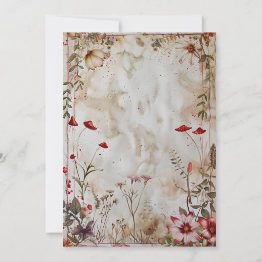 Wildblume Hochzeit rustikale Flora Einladung (Rückseite)