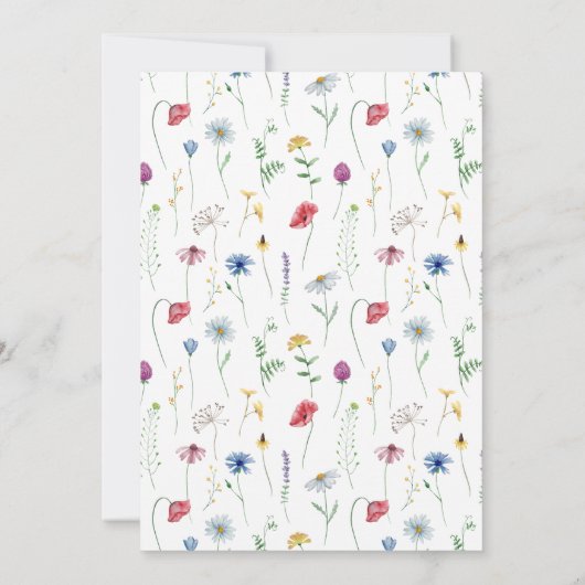 Wildblume Hochzeit rustikale Flora Einladung (Rückseite)