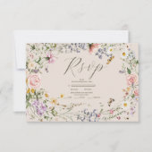 Wildblume Hochzeit rustikale Hochzeit RSVP Karte (Vorderseite)