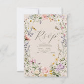 Wildblume Hochzeit rustikale Hochzeit RSVP Karte (Vorderseite)