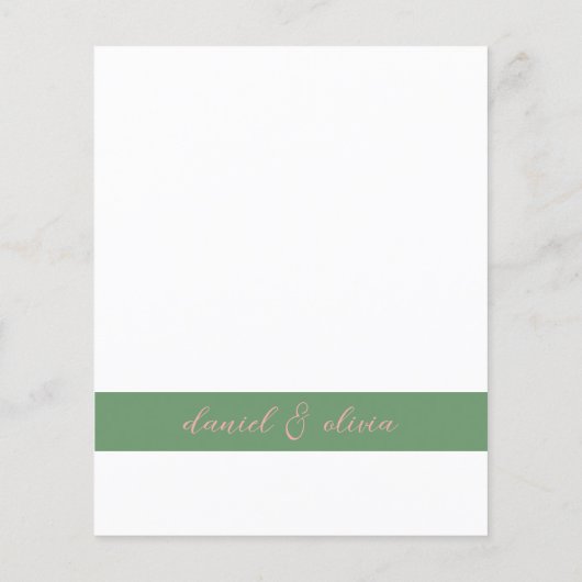 Wildblume Hochzeit Rustikales Blume-Menü (Rückseite)