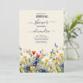 Wildblume Hochzeit rustikales Brautparty Einladung (Stehend Vorderseite)