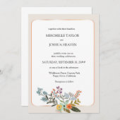 Wildblume Hochzeit Rustikales Foto Einladung (Vorne/Hinten)