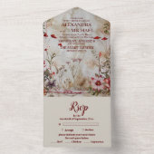 Wildblume Hochzeit Rustikales Land All In One Einladung (Innen Boden)