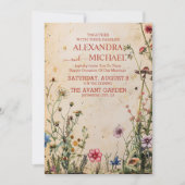 Wildblume Hochzeit Rustikales Land Einladung (Vorderseite)