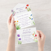 Wildblume Hochzeit Rustikales Land Wilde Blume Al All In One Einladung (Abreißen)