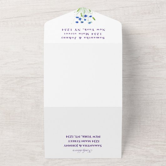 Wildblume Hochzeit Rustikales Land Wilde Blume All In One Einladung (Außenbereich)