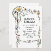 Wildblume Hochzeit Rustikales Land Wilde Blume Einladung (Vorne/Hinten)